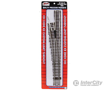 Atlas Ho 563 Code 83 Turnout With Nickel-Silver Rail And Brown Ties - Custom Line(R) -- No. 6 Left