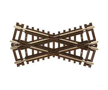 Atlas Ho 574 Code 83 Crossing - Nickel Silver With Brown Ties -- 30 Degrees Track & Turnouts