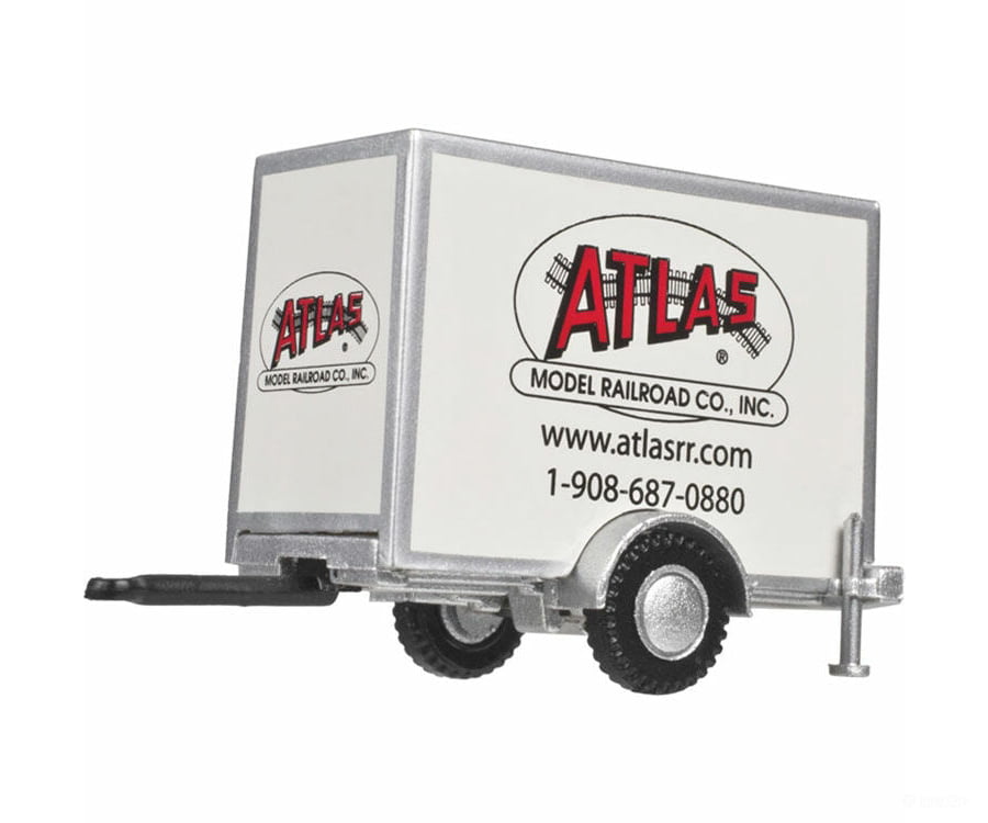 Atlas Ho 60000096 Standard Single-Axle Box Trailer - Assembled -- Model Railroad Company (White