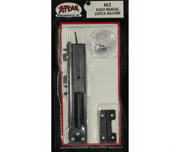 Atlas Ho 63 Manual Switch Machine W/Black Ties -- Right Hand Track Accessories