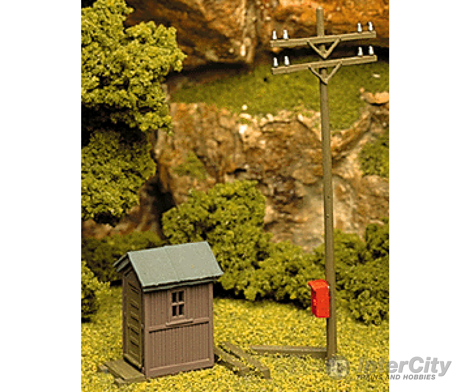 Atlas Ho 705 Telephone Shanty & Pole -- 1-3/8 X 3-1/16 3.5 7.8Cm Structures