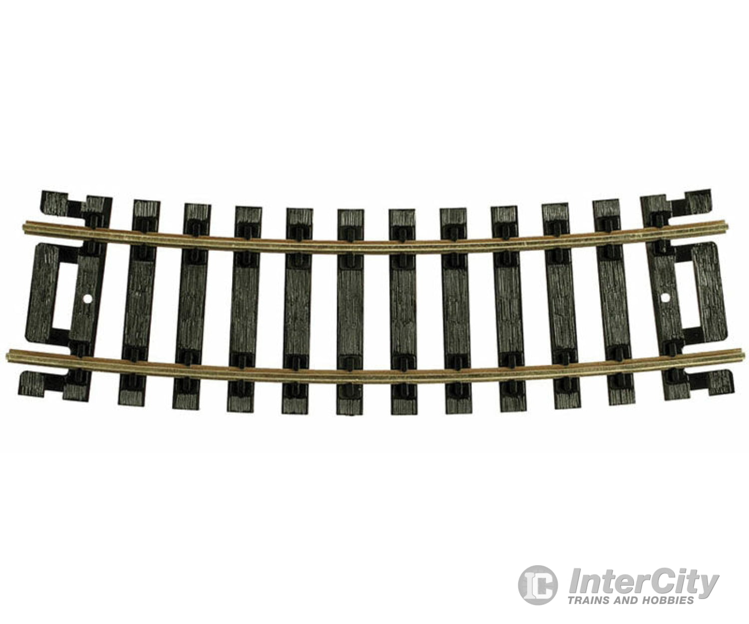 Atlas Ho 832 Code 100 Curved Snap-Track(R) Nickel-Silver Rail -- 1/2 Section 15 Radius (Black Ties)