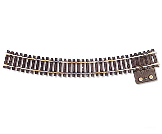 Atlas Ho 845 Terminal Section Snap-Track(R) Nickel-Silver Rail -- 18 Radius Curved Black Ties Track