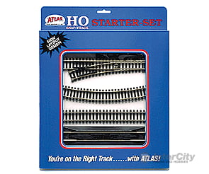 Atlas Ho 88 Snap Track Code 100 Starter Set -- Nickel-Silver Rail Black Ties & Turnouts