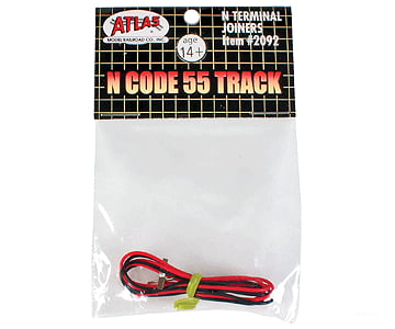 Atlas N 2092 Code 55 Accessories -- Terminal Rail Joiners - 1 Pair Track