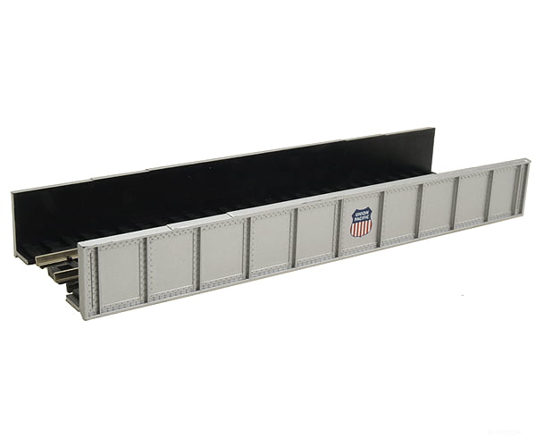 Atlas 2554 Decorated Code 80 Plate-Girder Bridge -- Union Pacific (Silver W/Red White Blue Logo)