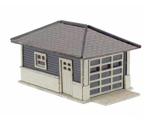 Atlas 2860 Garage - Laser-Cut Micro Plywood Kit -- 1-Car Matches Barbs Bungalow (Sold Separately)