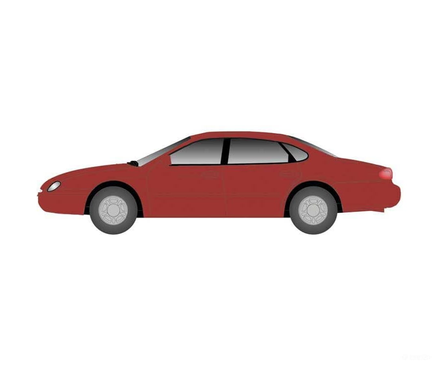 Atlas N 2905 American Automobiles - Ford - Taurus 1996 4-Door Sedan pkg(2) - Toreador Red Cars & Trucks