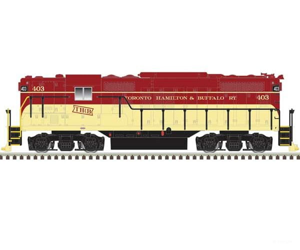 Atlas 40005352 Emd Gp9 W/Torpedo Tubes - Standard Dc -- Toronto Hamilton And Buffalo #402 (Maroon