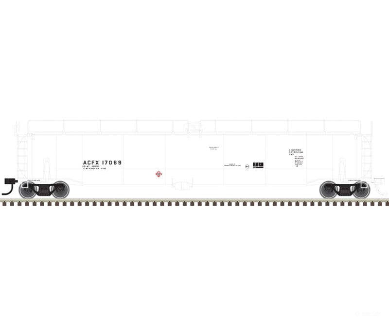 Atlas N 50005364 ACF 33,000 Gallon Tank Car - Master(R) - ACFX 17069 (white black) Freight Cars