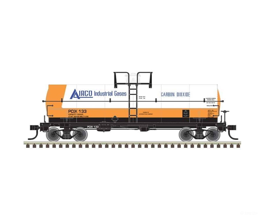 Atlas N 50006584 11,000-Gallon Tank Car w/Platform - Master(R) - Airco Carbon Dioxide PCIX #133 (white orange blue)