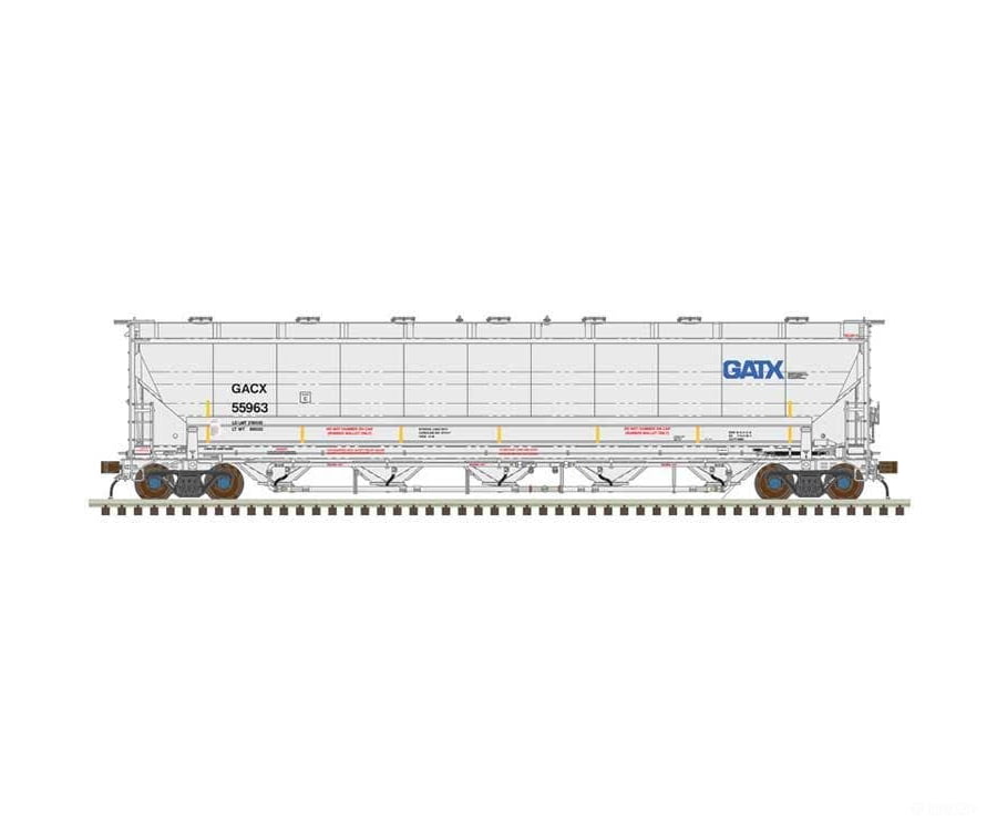Atlas N 50006839 Trinity 5660 PD Covered Hopper - GATX GACX #55767 (gray black blue GATX Logo yellow conspicuity