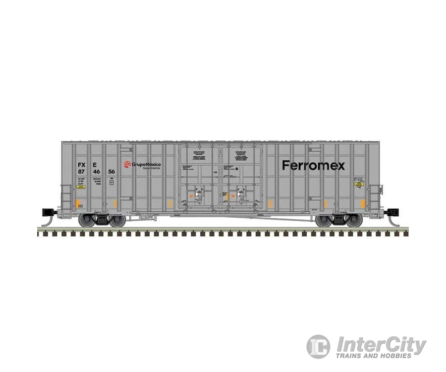 Atlas N 50006929 Gunderson 7550 Double-Door Boxcar 3-Pack - Ferromex #874981 874998 875102 (gray black red) - Freight
