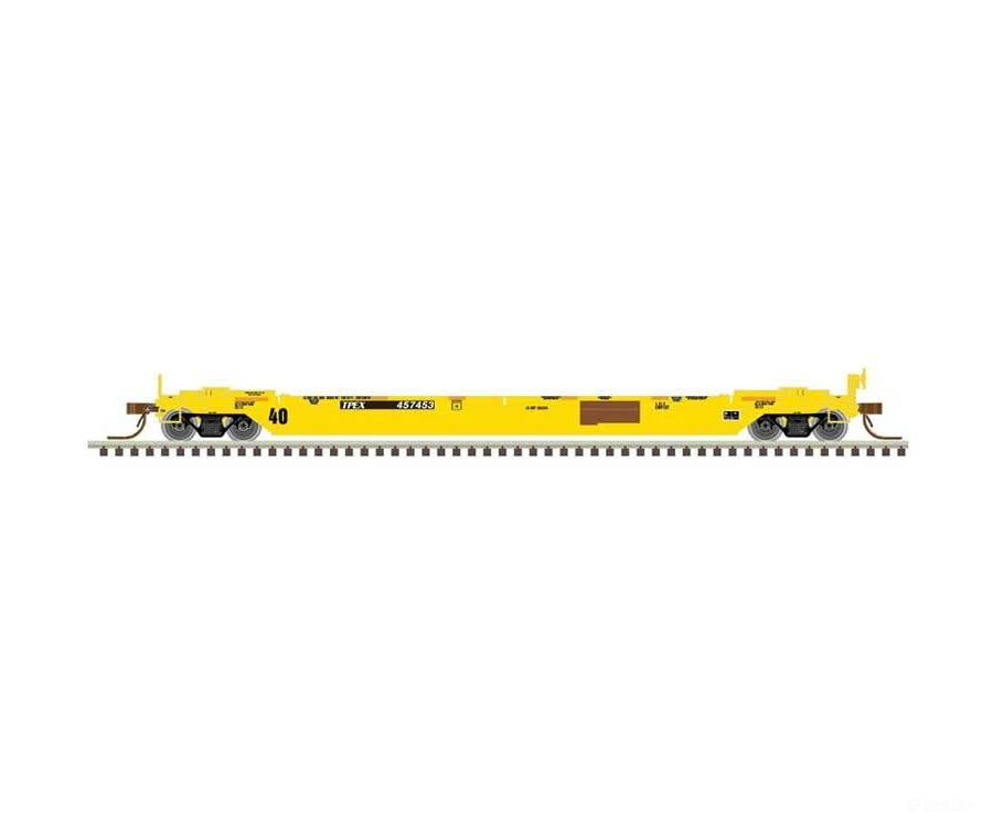 Atlas N 50007028 40’ Rebuilt Well Car - Master(R) - TTX TPEX #475453 (Patched yellow black brown) - Freight Cars