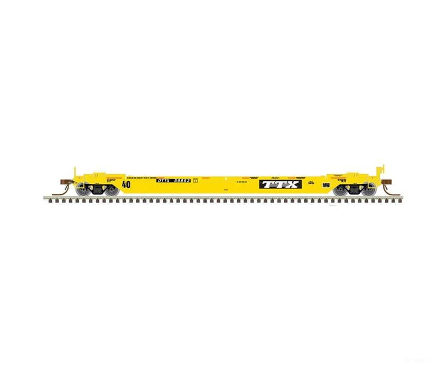 Atlas N 50007031 40’ Rebuilt Well Car - Master(R) - TTX DTTX #59439 (yellow black logo) - Freight Cars