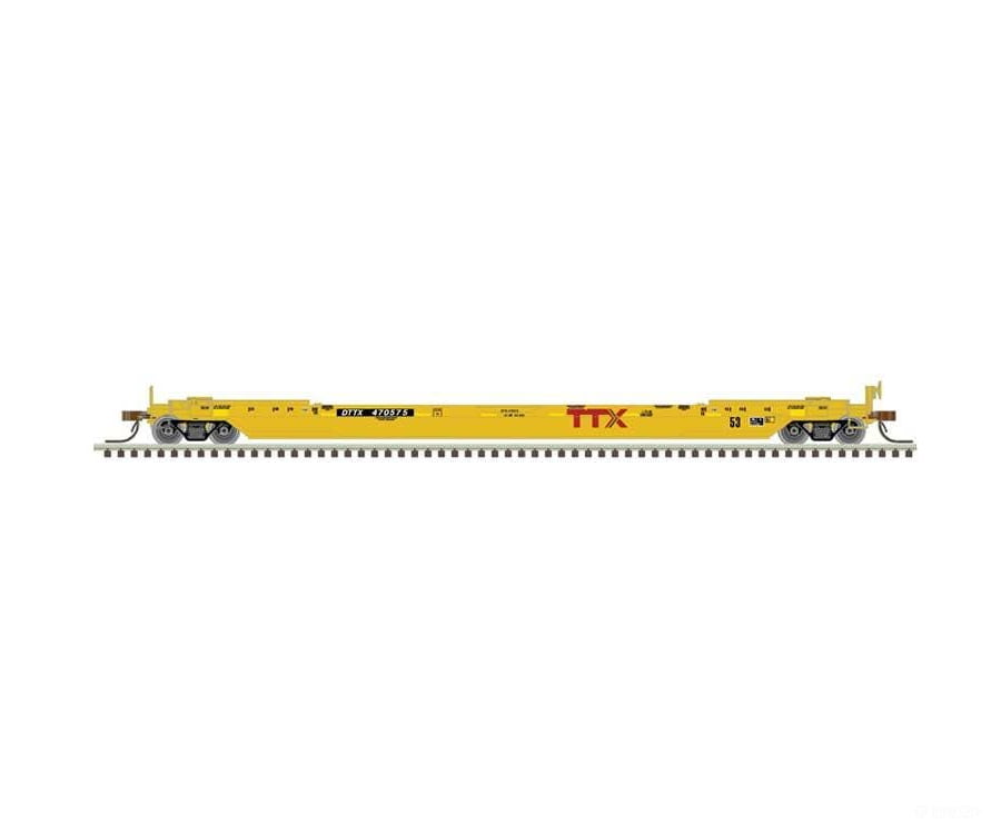 Atlas N 50007047 53’ Rebuilt Well Car - Master(R) - TTX DTTX #471609 (yellow red black) - Freight Cars