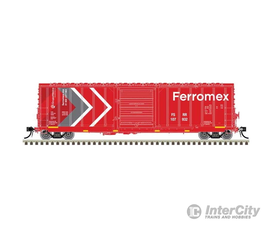 Atlas N 50007135 CNCF 5000 50’ Boxcar - Master(R) - Ferromex #110072 (2020s red white gray chevrons) Freight Cars