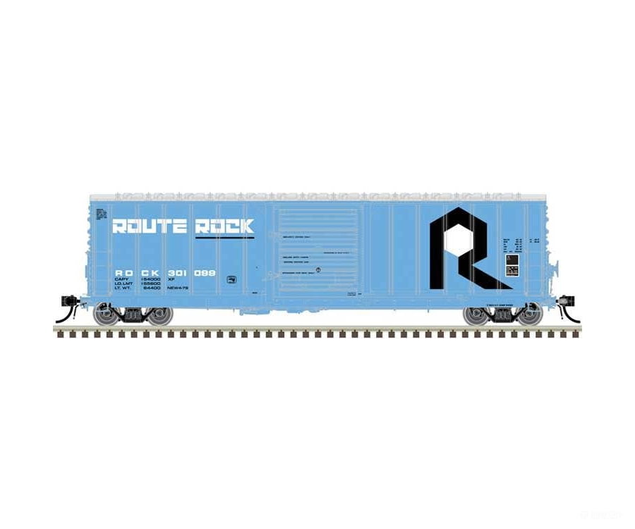 Atlas N 50007142 CNCF 5000 50’ Boxcar - Master(R) - Rock Island #301072 (blue white black) Freight Cars