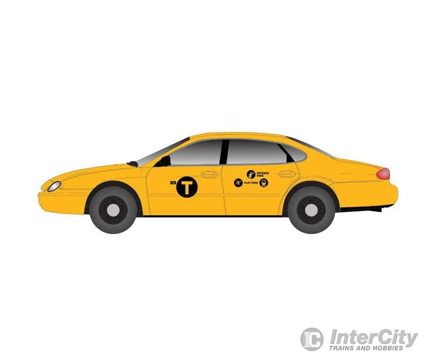 Atlas N 60000164 1996 Ford Taurus 4-Door Sedan 2-Pack - Assembled - City Taxi (yellow black) Cars & Trucks