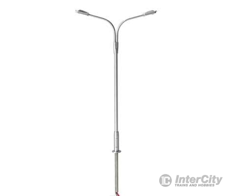 Atlas N 70000152 Double-Arm Streetlight 3-Pack - Cool White Led -- Gray Lights & Electronics