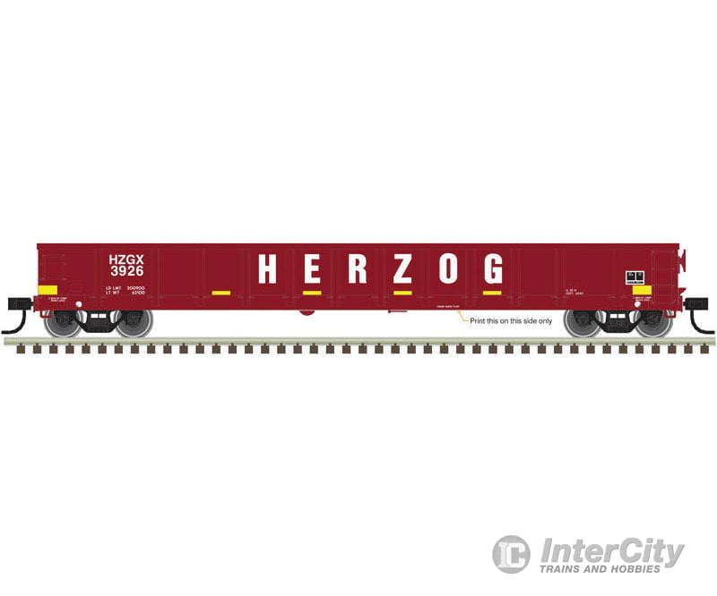 Atlas Trainman Ho 20005441 Evans 52 Gondola - Ready To Run -- Herzog #3914 (Red White; Yellow