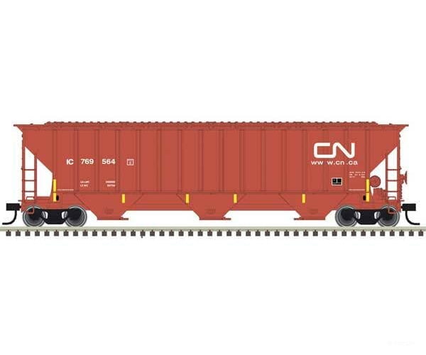 Atlas Trainman HO 20006655 Thrall 4750 Covered Hopper - Canadian National IC 769606 (Boxcar Red white) Freight Cars