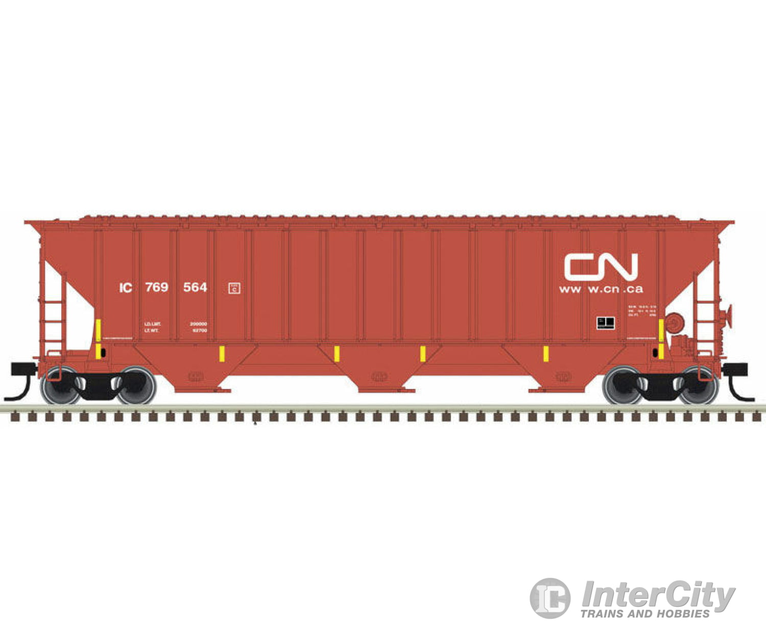Atlas Trainman N 50005936 Thrall 4750 3-Bay Covered Hopper - Ready To Run -- Canadian National Ic