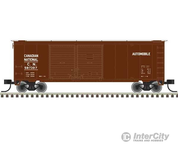 Atlas Trainman N 50006192 40’ Double-Door Boxcar - Canadian National #537937 (Boxcar Red white) Freight Cars