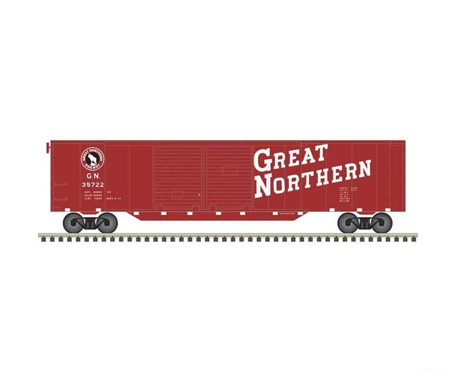 Atlas Trainman N 50007328 50’ Double-Door Boxcar - Great Northern #35735 (red white) - Freight Cars