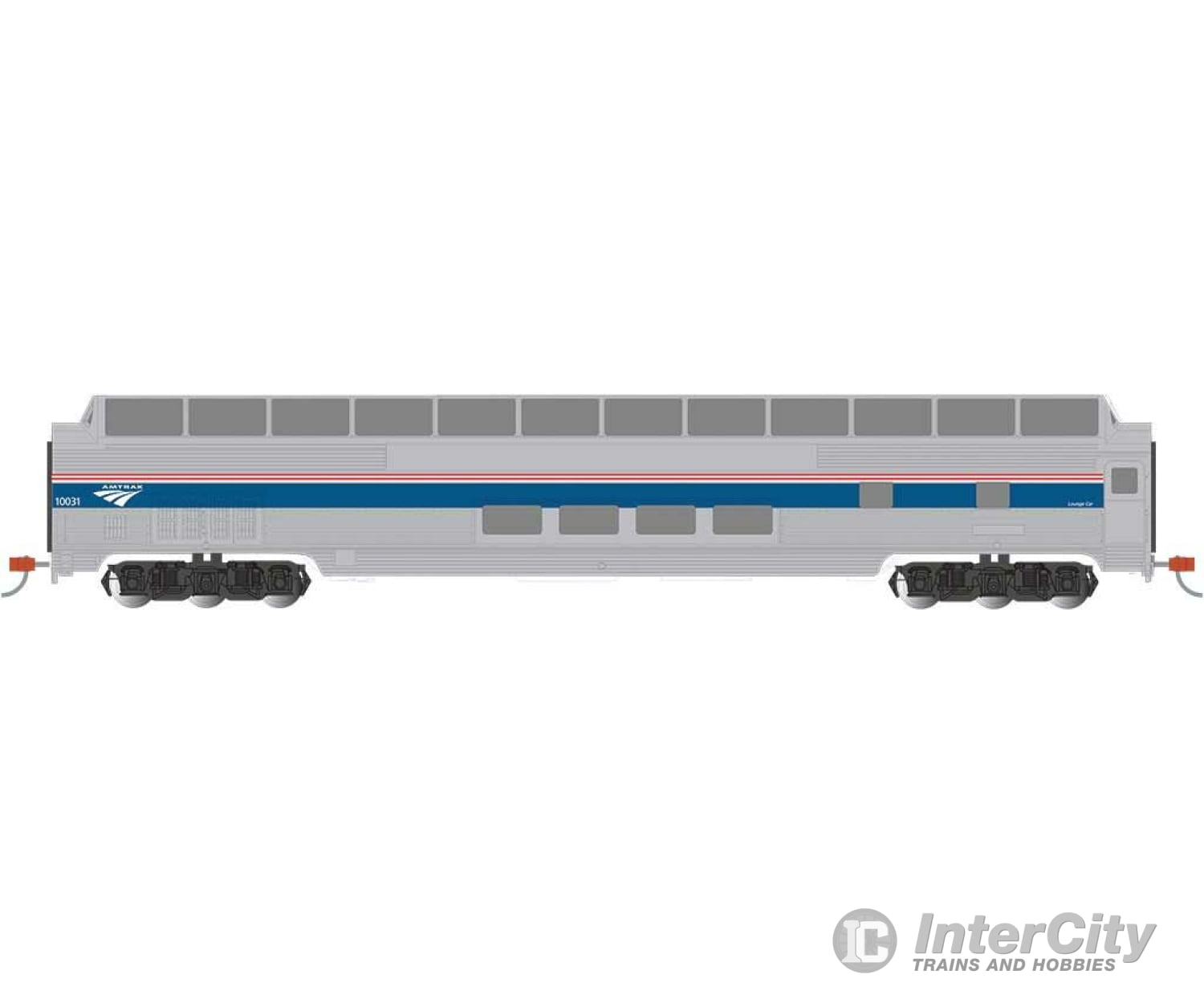 Bachmann 13001 Budd 85 Full-Length Dome With Lights - Ready To Run Silver Series(R) -- Amtrak (Phase