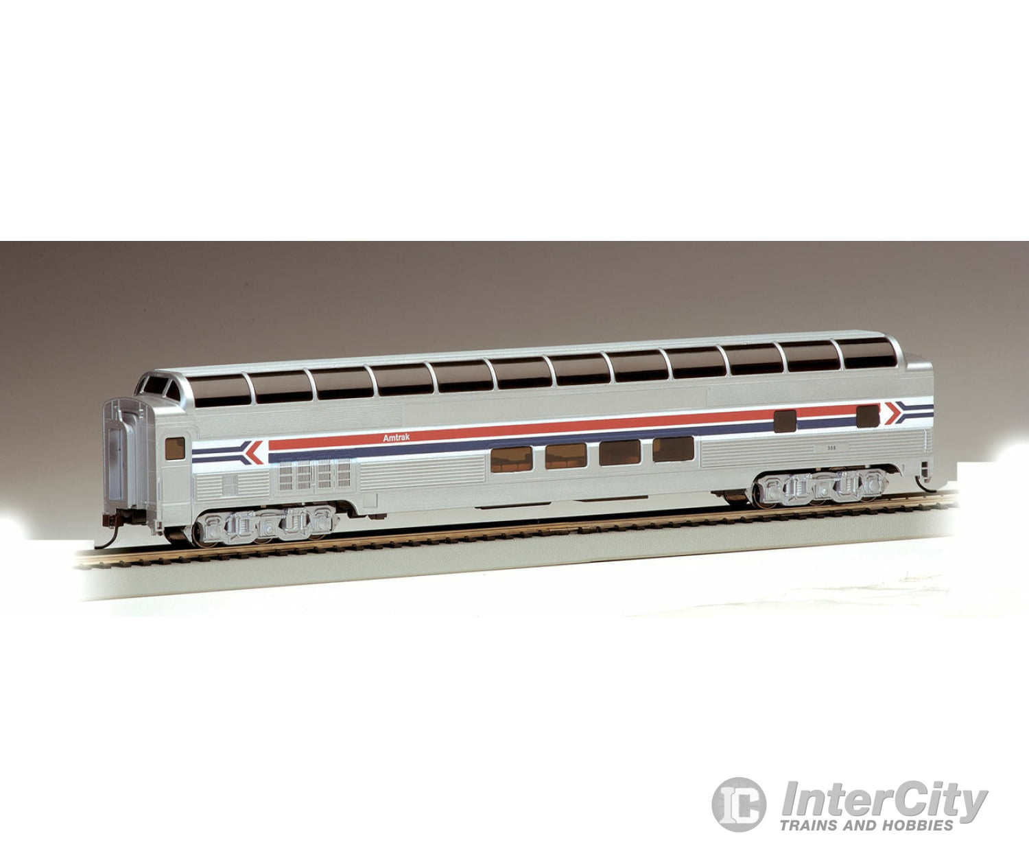 Bachmann 13005 Budd 85 Full-Length Dome W/Lights - Ready To Run Silver Series(R) -- Amtrak (Phase I;