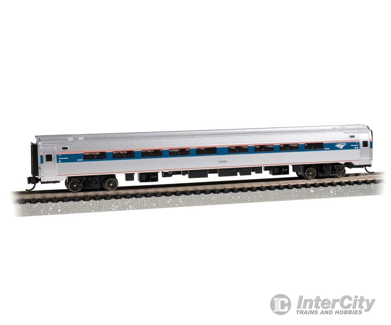 Bachmann 14169 Budd Amfleet I Coach With Lighting - Ready To Run -- Amtrak 81516 (Phase Vi Silver
