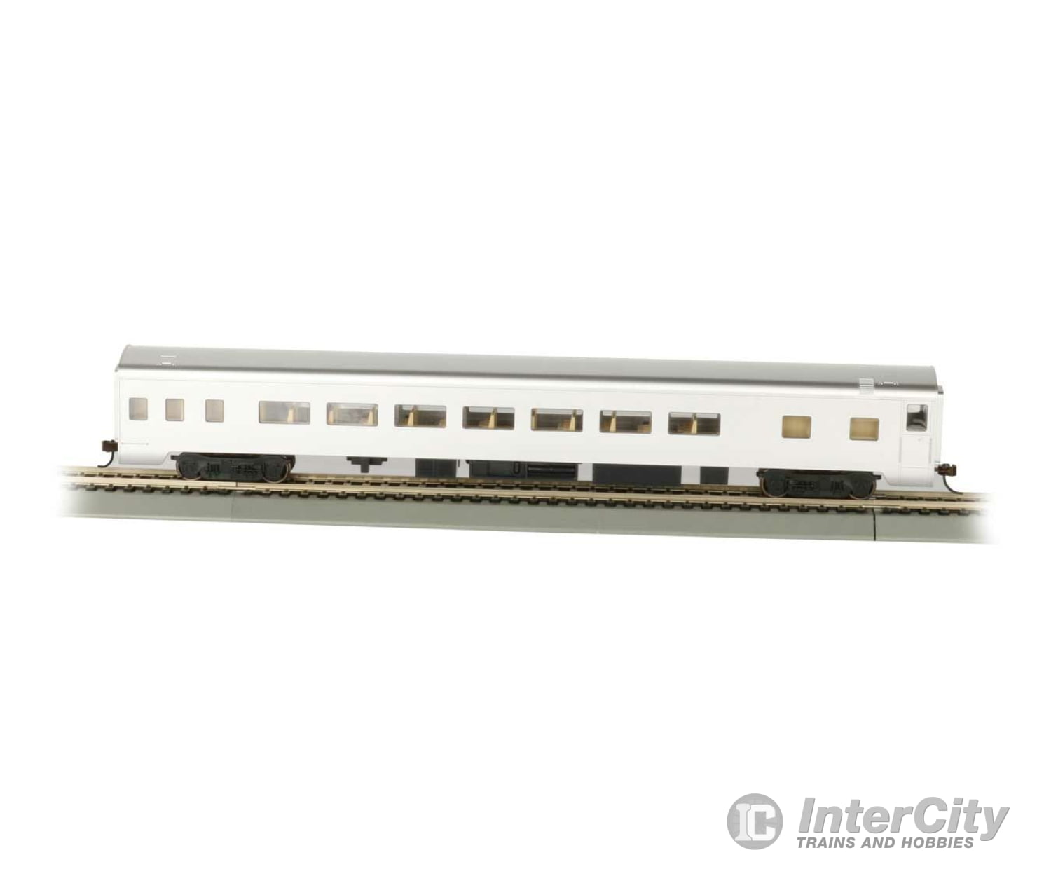 Bachmann 14208 85 Smooth-Side Coach W/Lights - Ready To Run -- Painted Unlettered (Aluminum)
