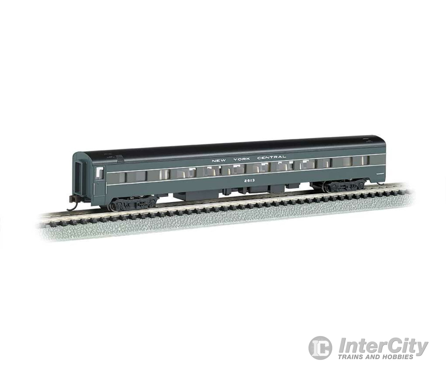 Bachmann 14255 85 Smooth-Side Coach W/Lighting - Ready To Run -- New York Central (2-Tone Gray)