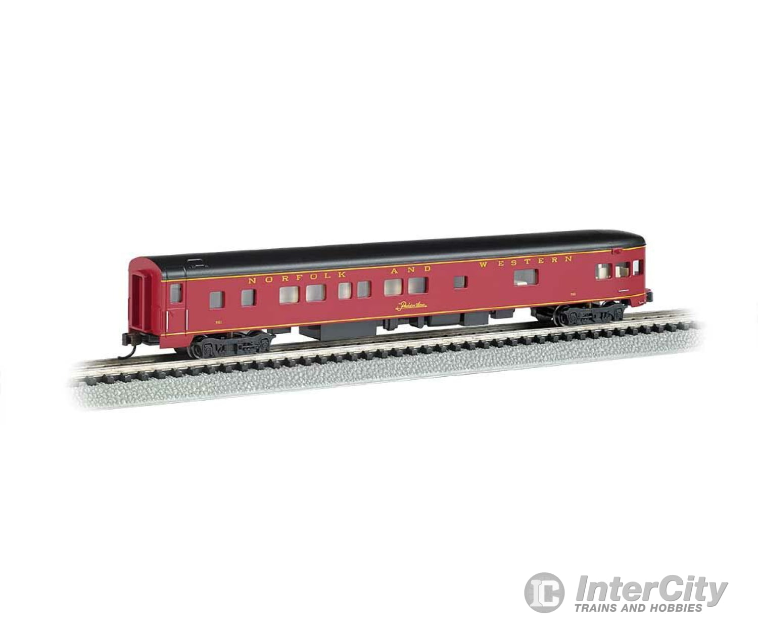 Bachmann 14352 85 Smooth-Side Boat-Tail Observation W/Lighting - Ready To Run -- Norfolk & Western