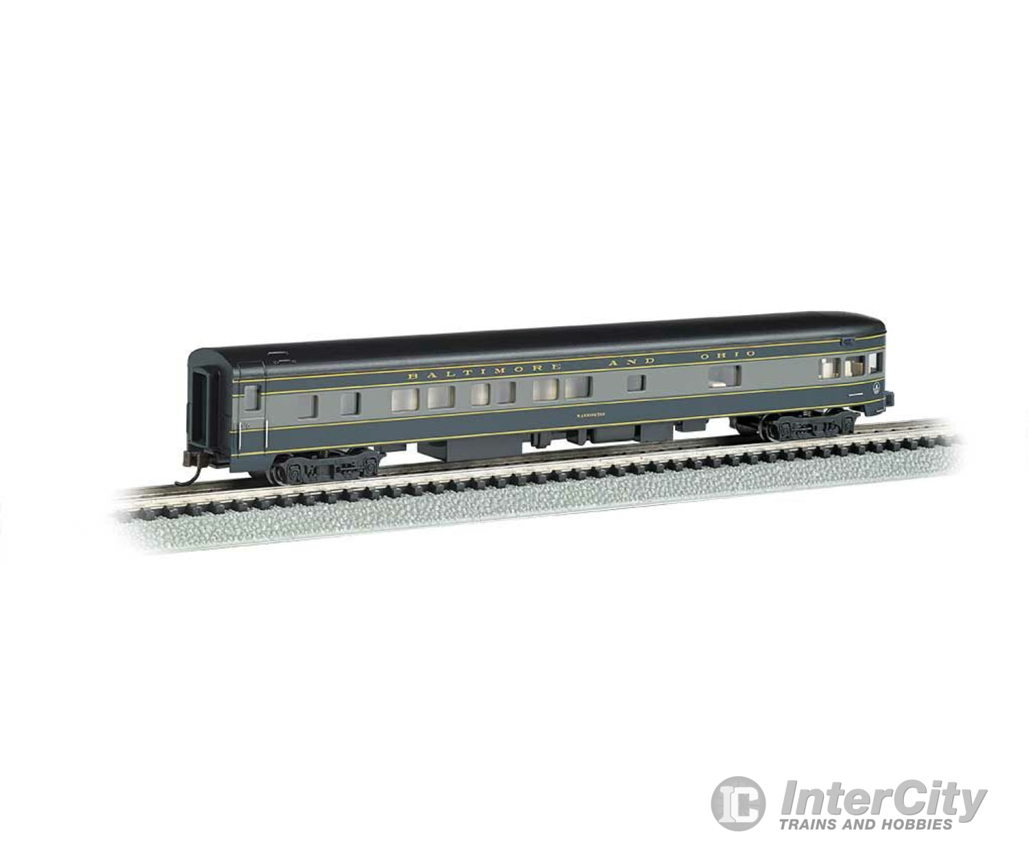 Bachmann 14353 85 Smooth-Side Boat-Tail Observation W/Lighting - Ready To Run -- Baltimore & Ohio