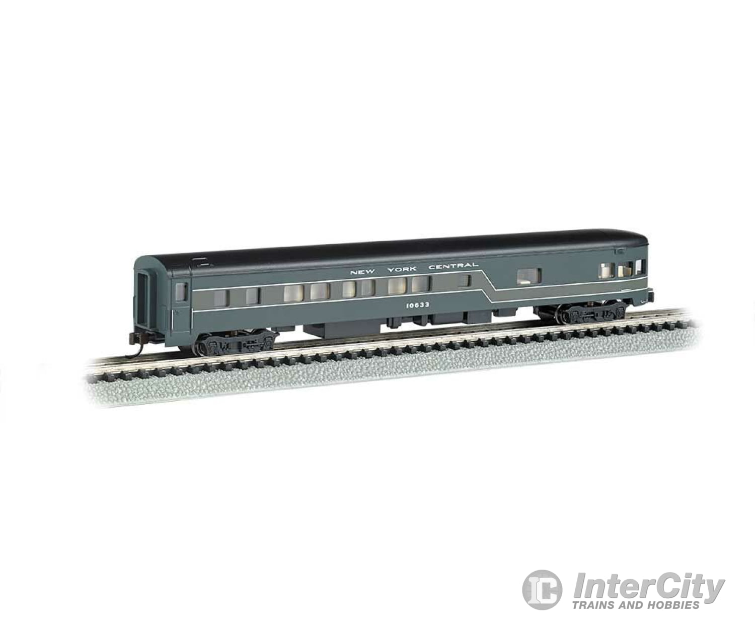 Bachmann 14355 85 Smooth-Side Boat-Tail Observation W/Lighting - Ready To Run -- New York Central