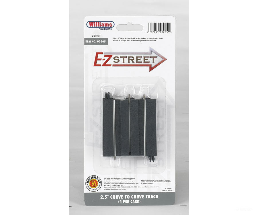 Bachmann 265 E-Z Street Track For Operating Vehicles & Trolleys -- 2-1/2 6.2Cm Curve-To-Curve