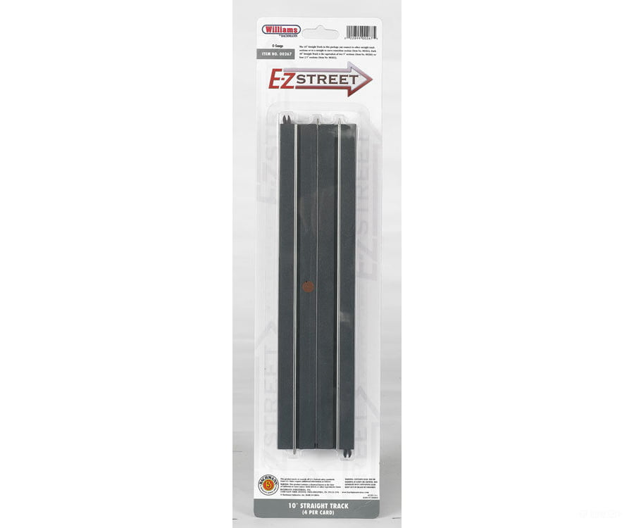 Bachmann 267 E-Z Street Track For Operating Vehicles & Trolleys -- 10 25.4Cm Straight Pkg(4) Cars