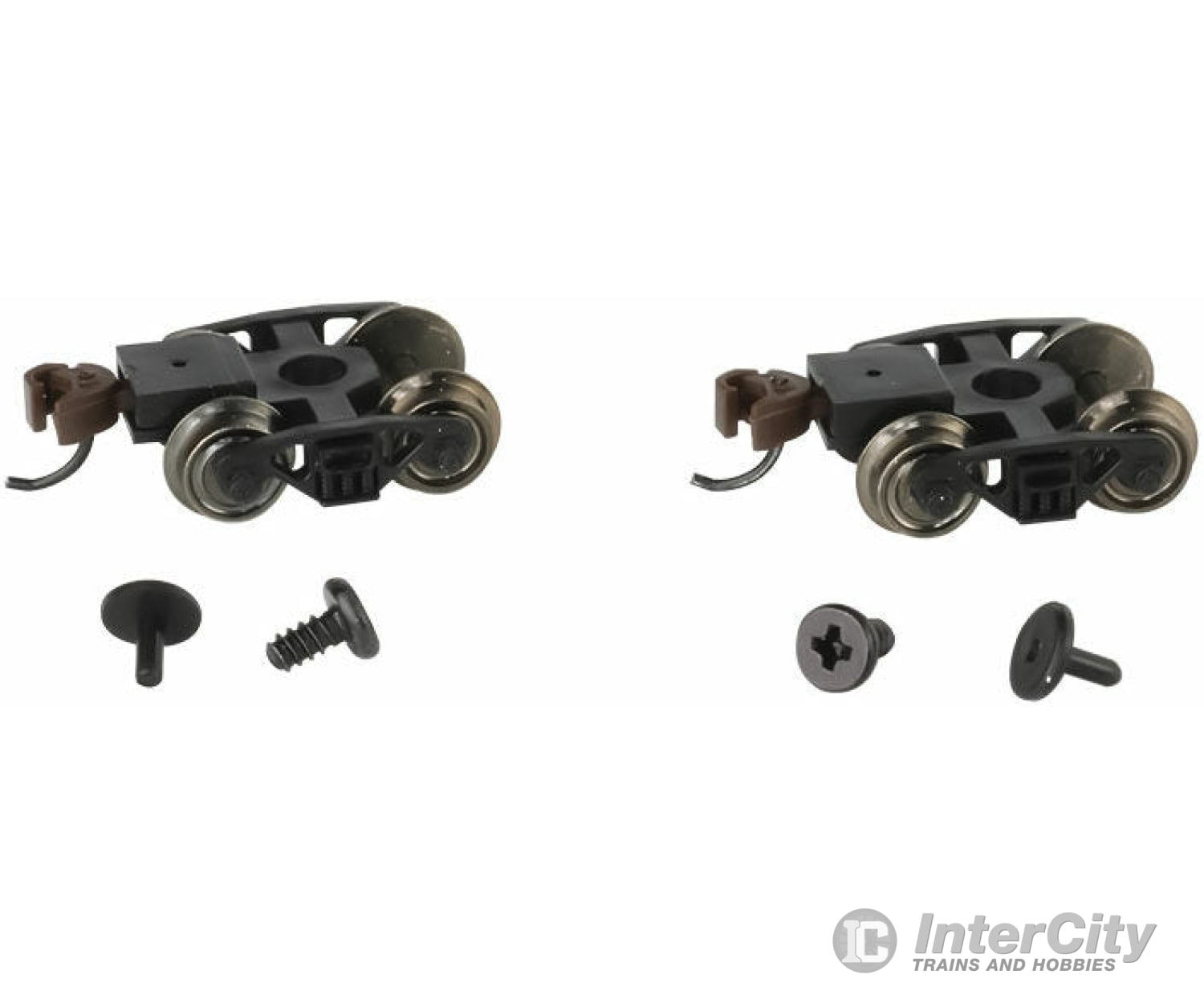 Bachmann 42537 Roller-Bearing Freight Trucks With Wheels And E-Z Mate(R) Knuckle Couplers -- 1 Pair