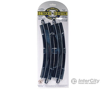 Bachmann 44429 Curved Track W/Steel Rail & Black Roadbed - E-Z Track(R) -- 18 Radius Rerailer Pkg(2)