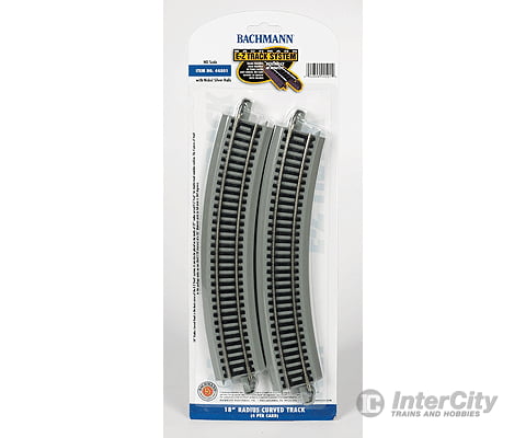 Bachmann 44501 Curved Track W/ Nickel Silver Rail & Gray Roadbed - E-Z Track(R) -- 18 45.7Cm Radius