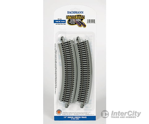 Bachmann 44505 Curved Track W/Nickel Silver Rail & Gray Roadbed - E-Z Track(R) -- 15 Radius Pkg(4)