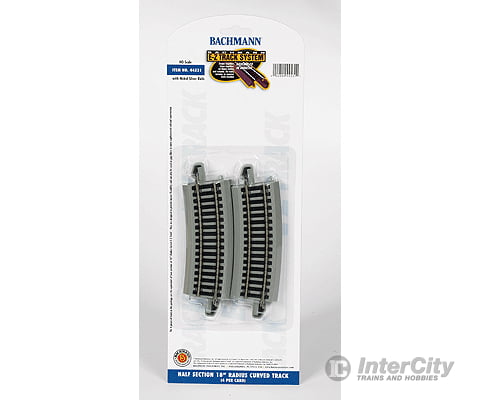 Bachmann 44531 Curved Track W/ Nickel Silver Rail & Gray Roadbed - E-Z Track(R) -- 1/2 18 Radius