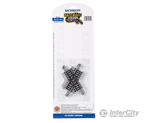 Bachmann 44542 Crossing W/Nickel Silver Rail & Gray Roadbed - E-Z Track(R) -- 60-Degree Track