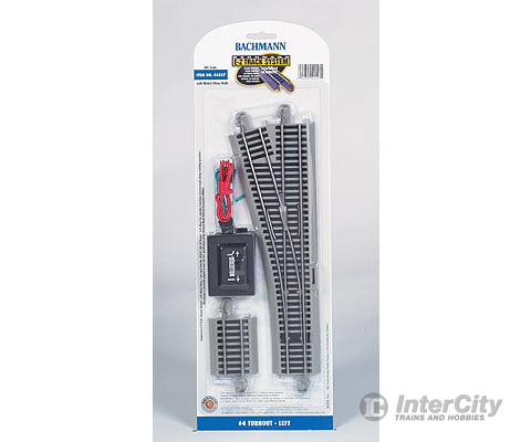 Bachmann 44557 E-Z Track(R) W/Nickel Silver Rail & Gray Roadbed -- #4 Turnout Left Track Turnouts