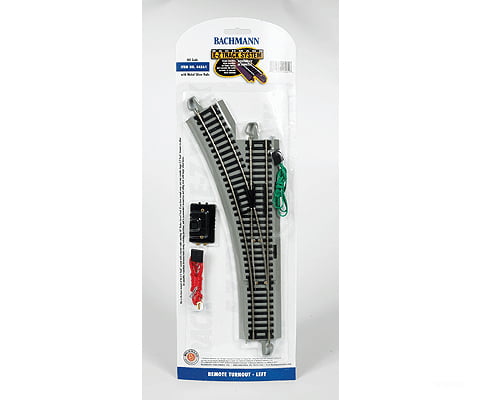 Bachmann 44561 Remote-Control Turnout Nickel Silver Rail With Gray Roadbed - E-Z Track(R) -- Left