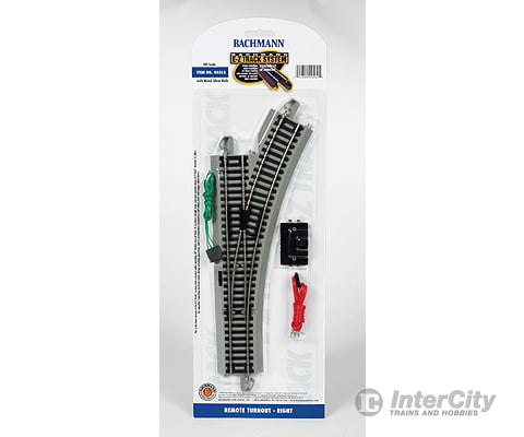 Bachmann 44562 Remote-Control Turnout Nickel Silver Rail With Gray Roadbed - E-Z Track(R) -- Right