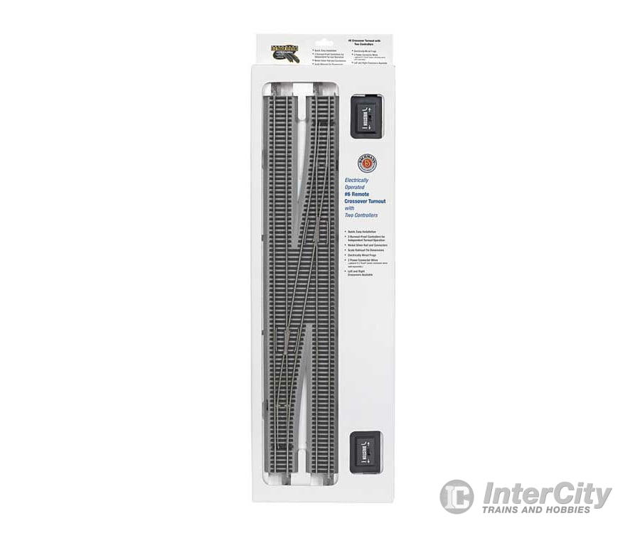 Bachmann 44576 E-Z Track(R) W/Nickel Silver Rail & Gray Roadbed -- #6 Right Hand Remote Crossover