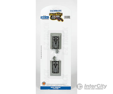 Bachmann 44591 Hayes Wheel Stop W/Nickel Silver Rail & Gray Roadbed - E-Z Track(R) -- Pkg(2) Track